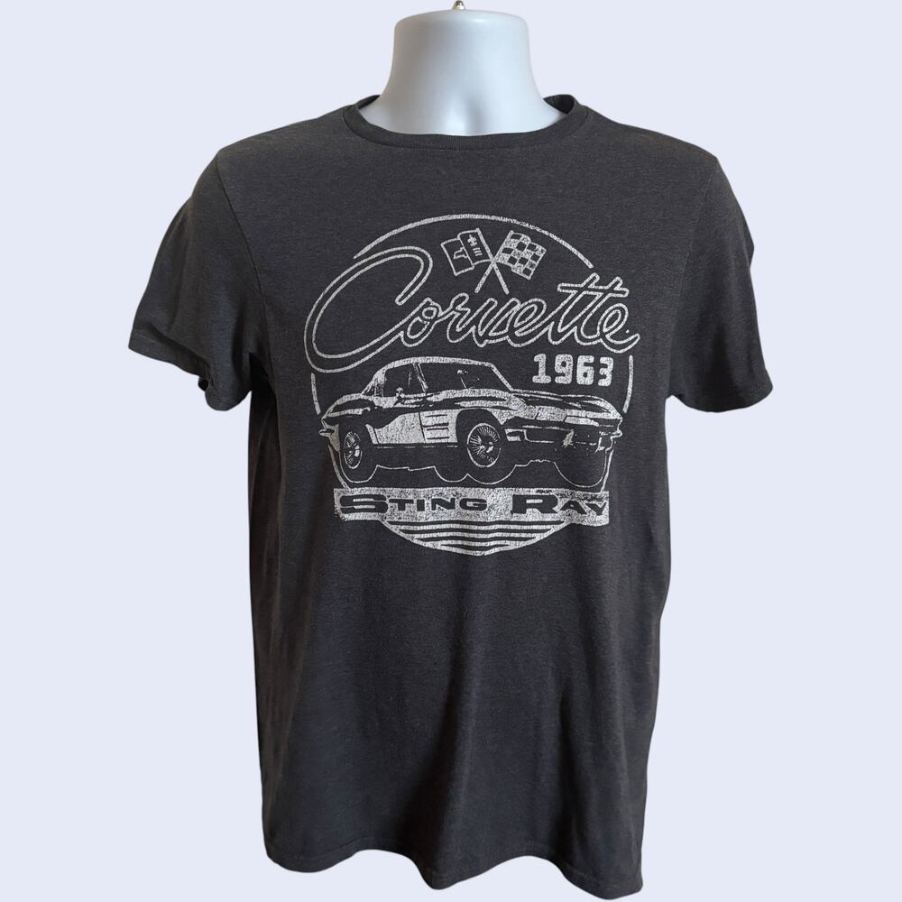 General Motors S Retro 1963 Corvette Sting Ray Graphic Tee Gray Regular Fit